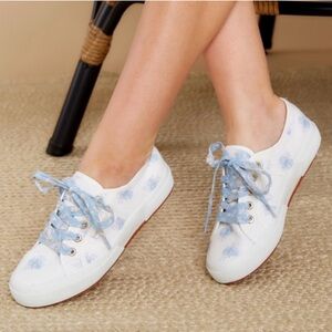 Superga x LoveShackFancy 2750 Sneaker Morning Mist - White/Blue Floral- Size 9.5